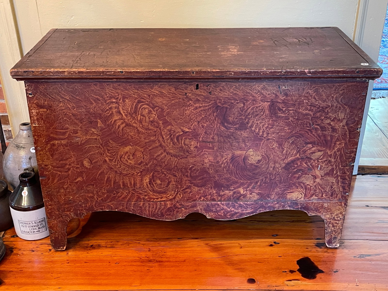 DIMINUTIVE DECORATED BLANKET CHEST (1 of 5)