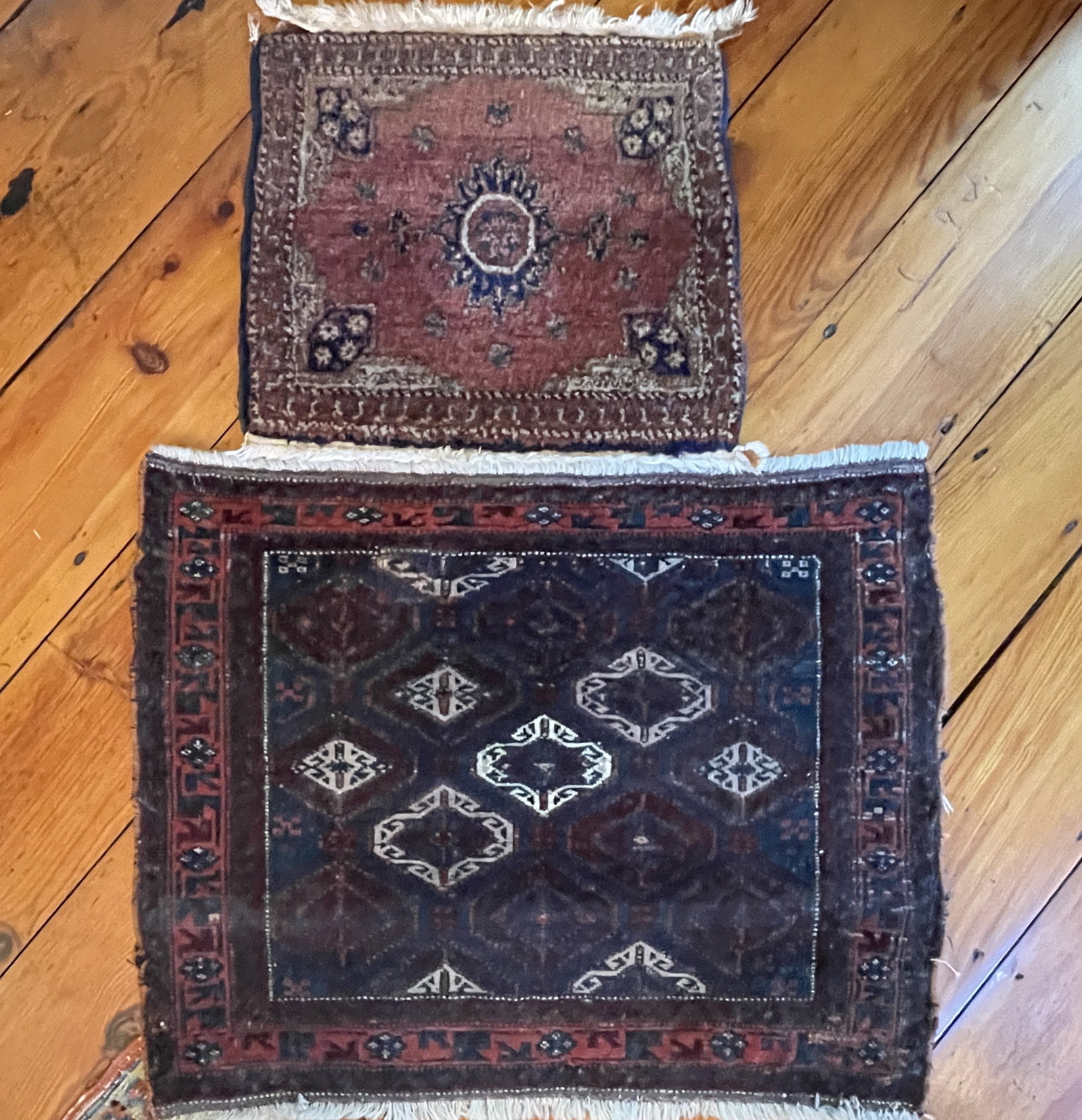 2 19TH C MATS: 2 19TH C MATS 16" X 19" , 30" X 24"
