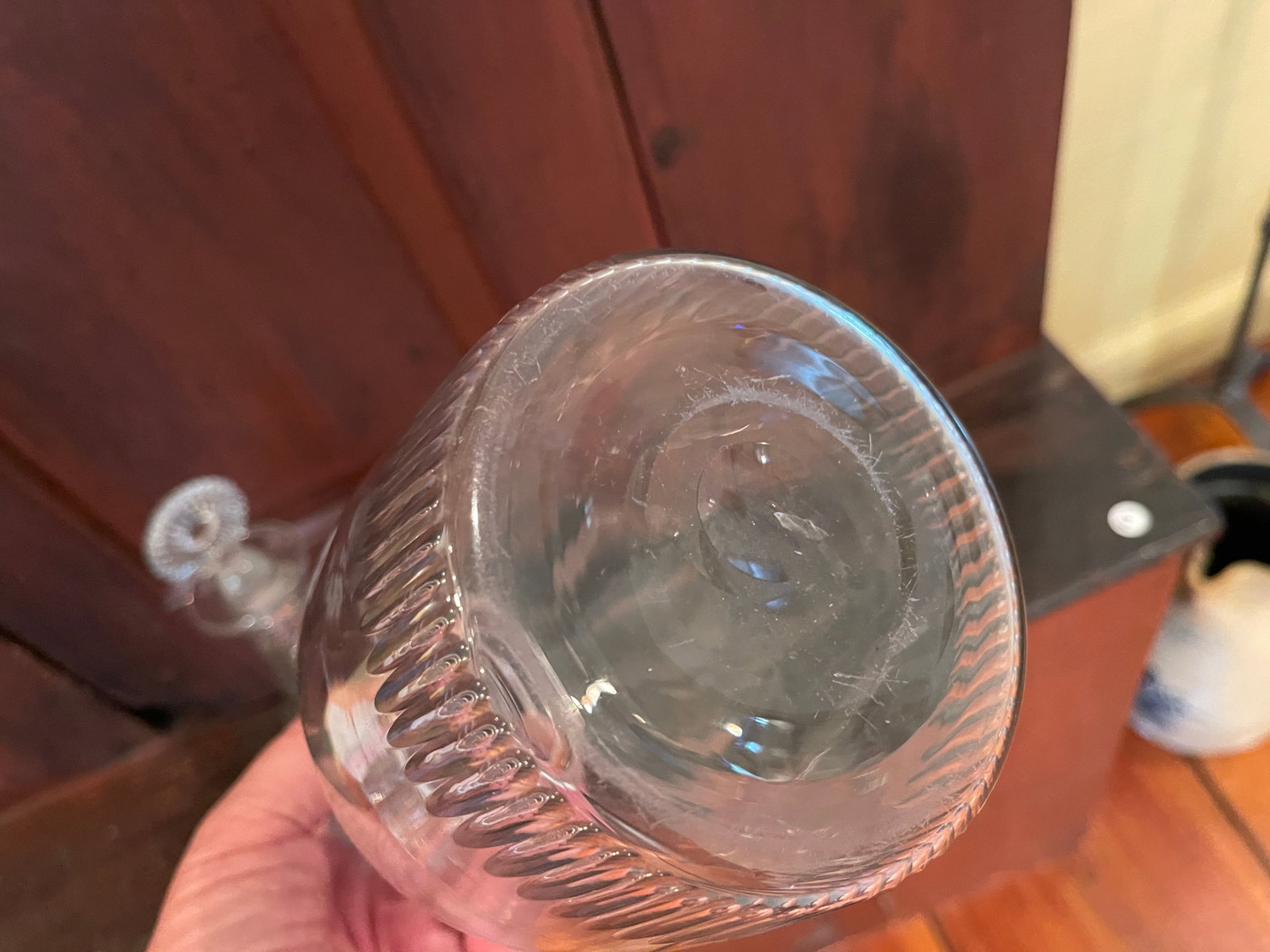 TWO CLEAR DECANTERS - 2