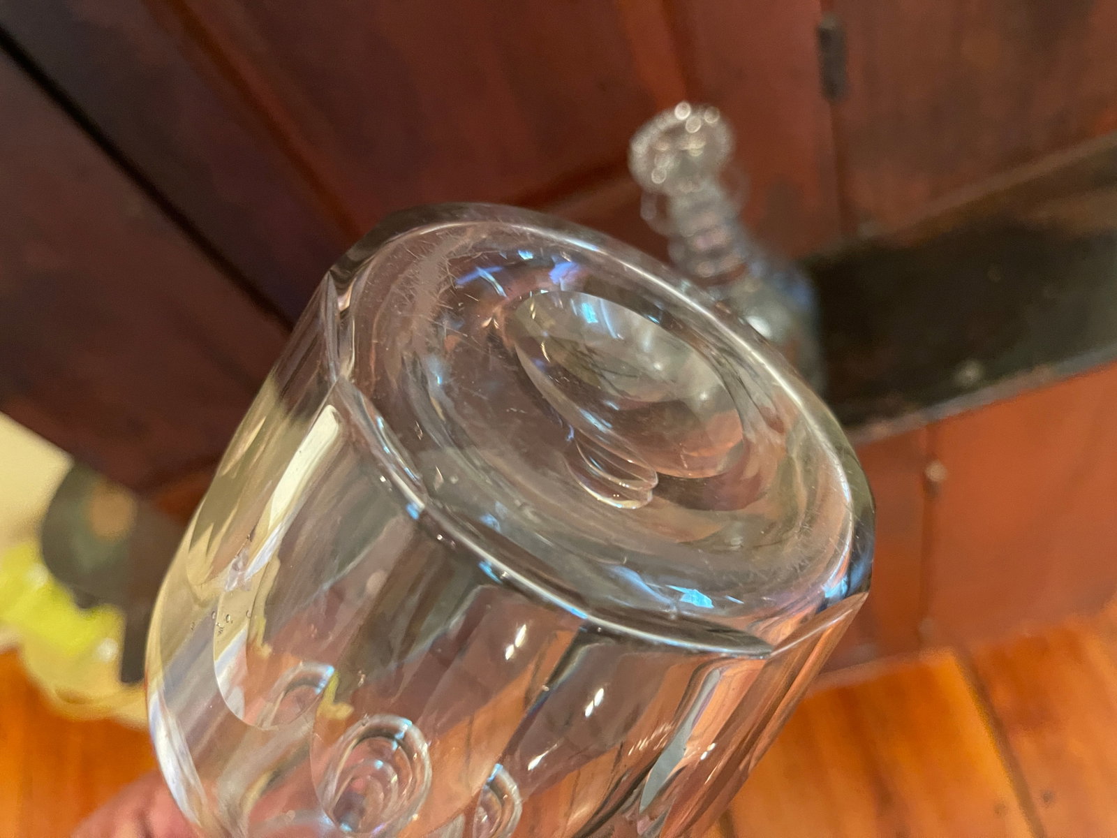 TWO CLEAR DECANTERS - 3