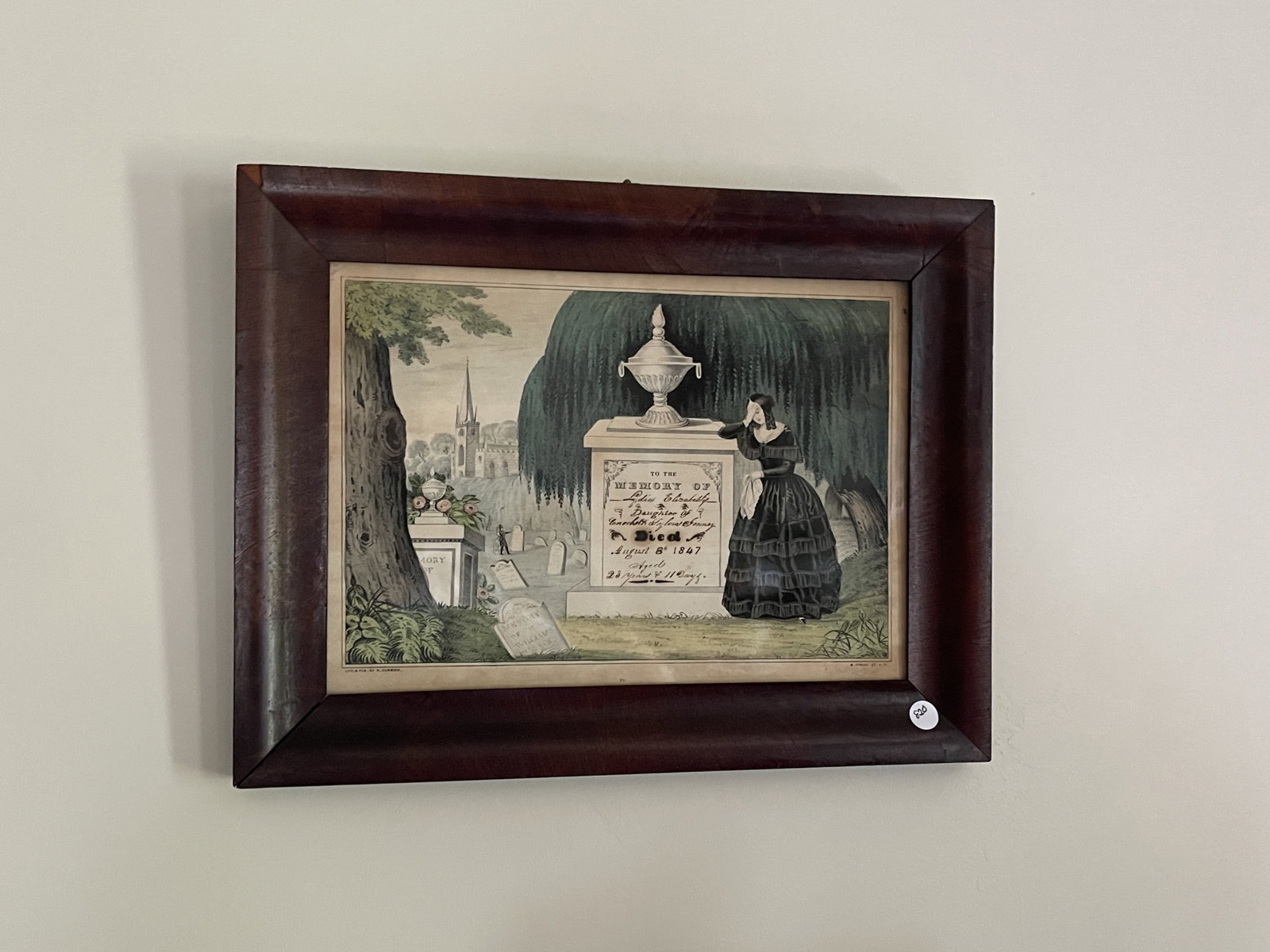 S. CURRIER MEMORY PRINT: S. CURRIER MEMORY PRINT 14" X 10" & 18" X 14" FRAME