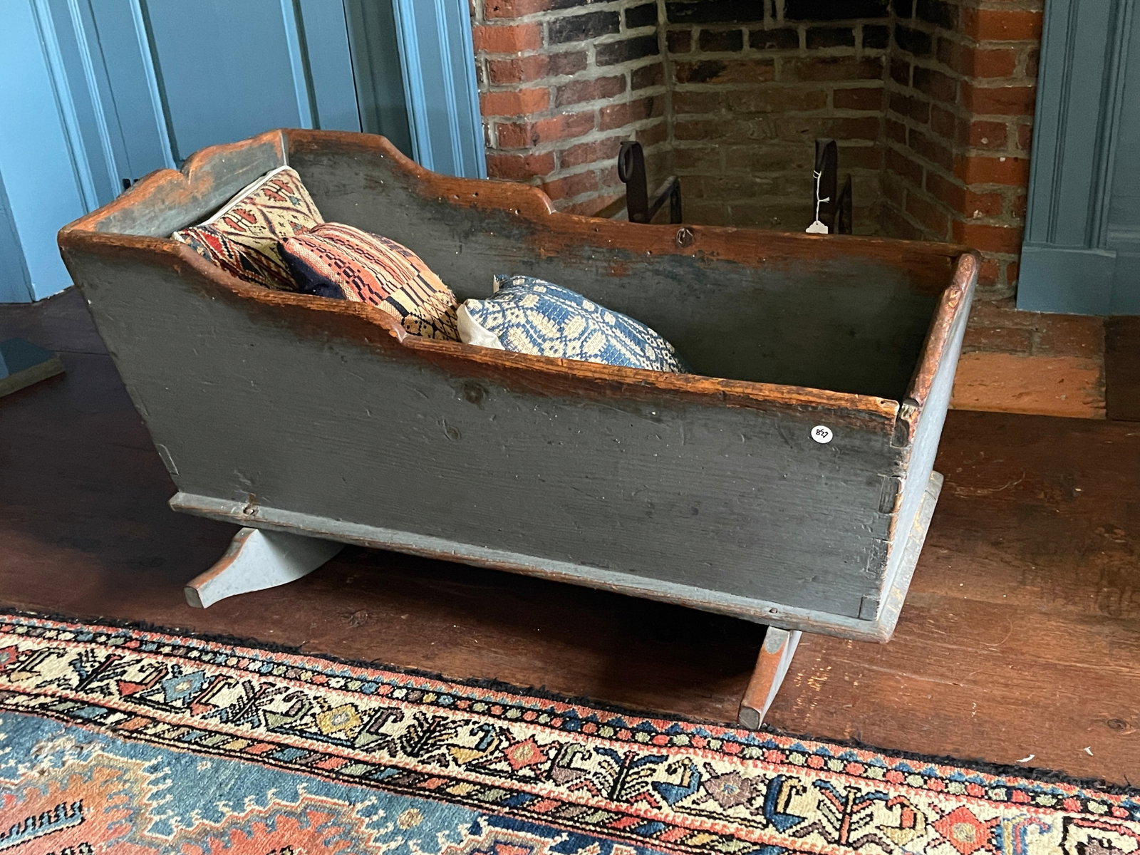 BLUE PAINTED CRADLE (1 of 2)