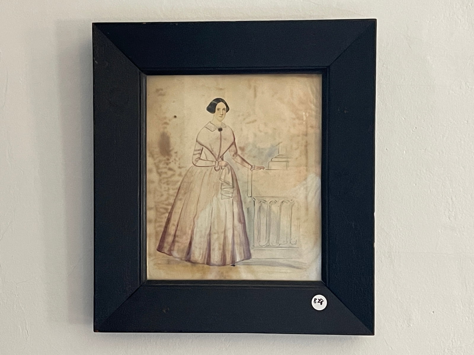 WATERCOLOR OF LADY IN FRAME: WATERCOLOR OF LADY IN FRAME 9" X 10" & 14" X 14"
