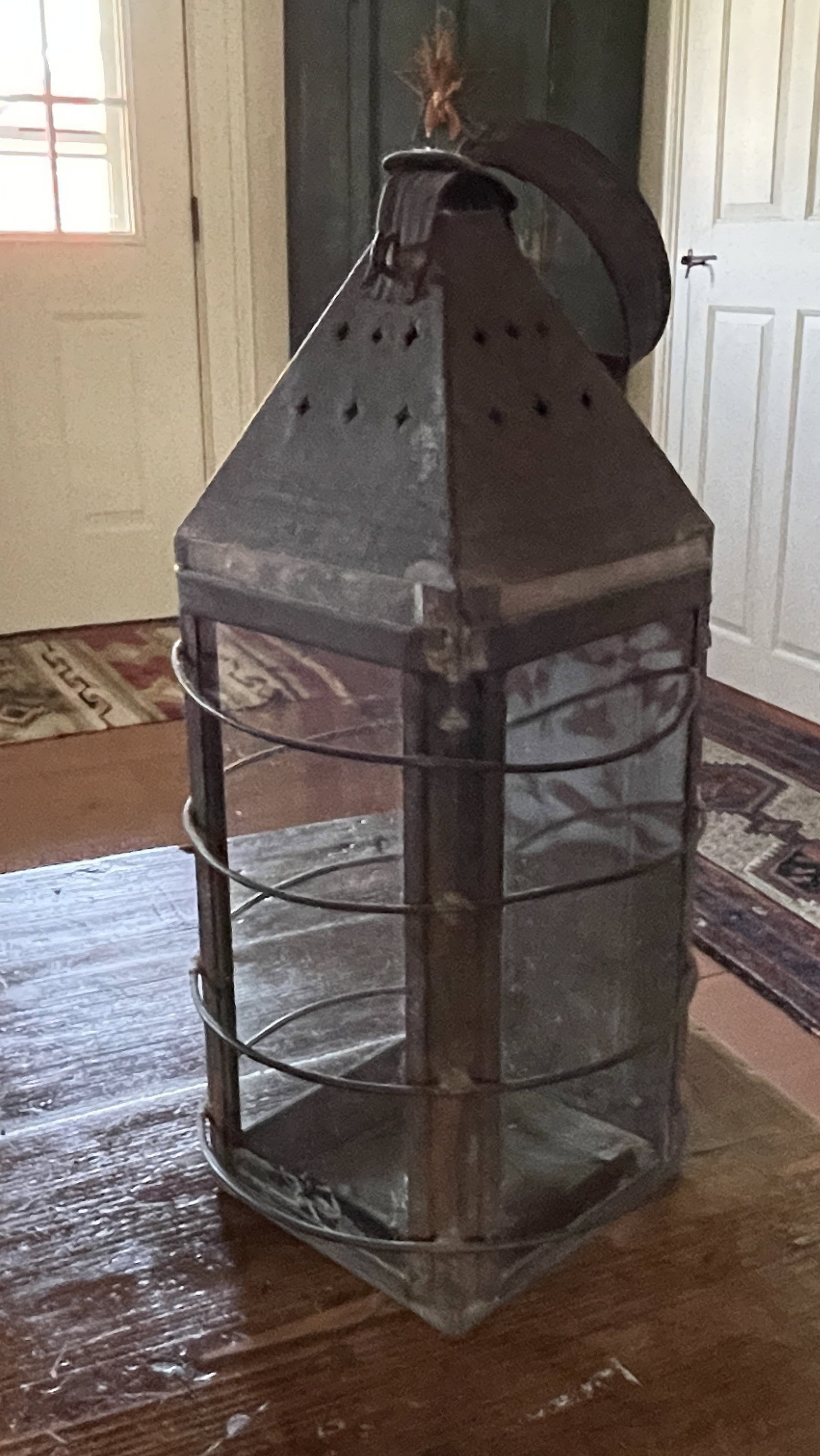 EARLY PIERCED TIN LANTERN - 2