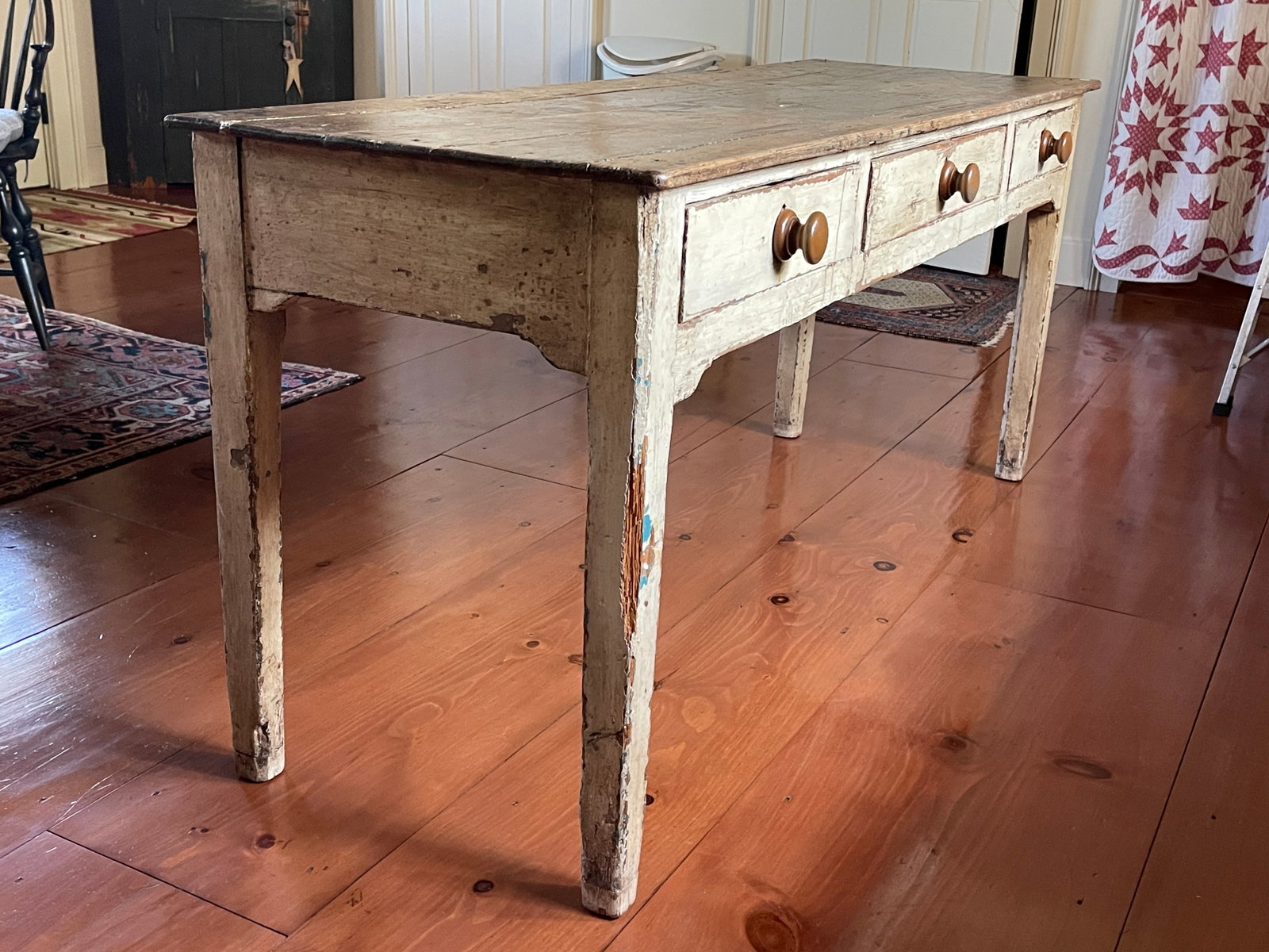 PRIMITIVE PAINTED WORK TABLE (1 of 5)