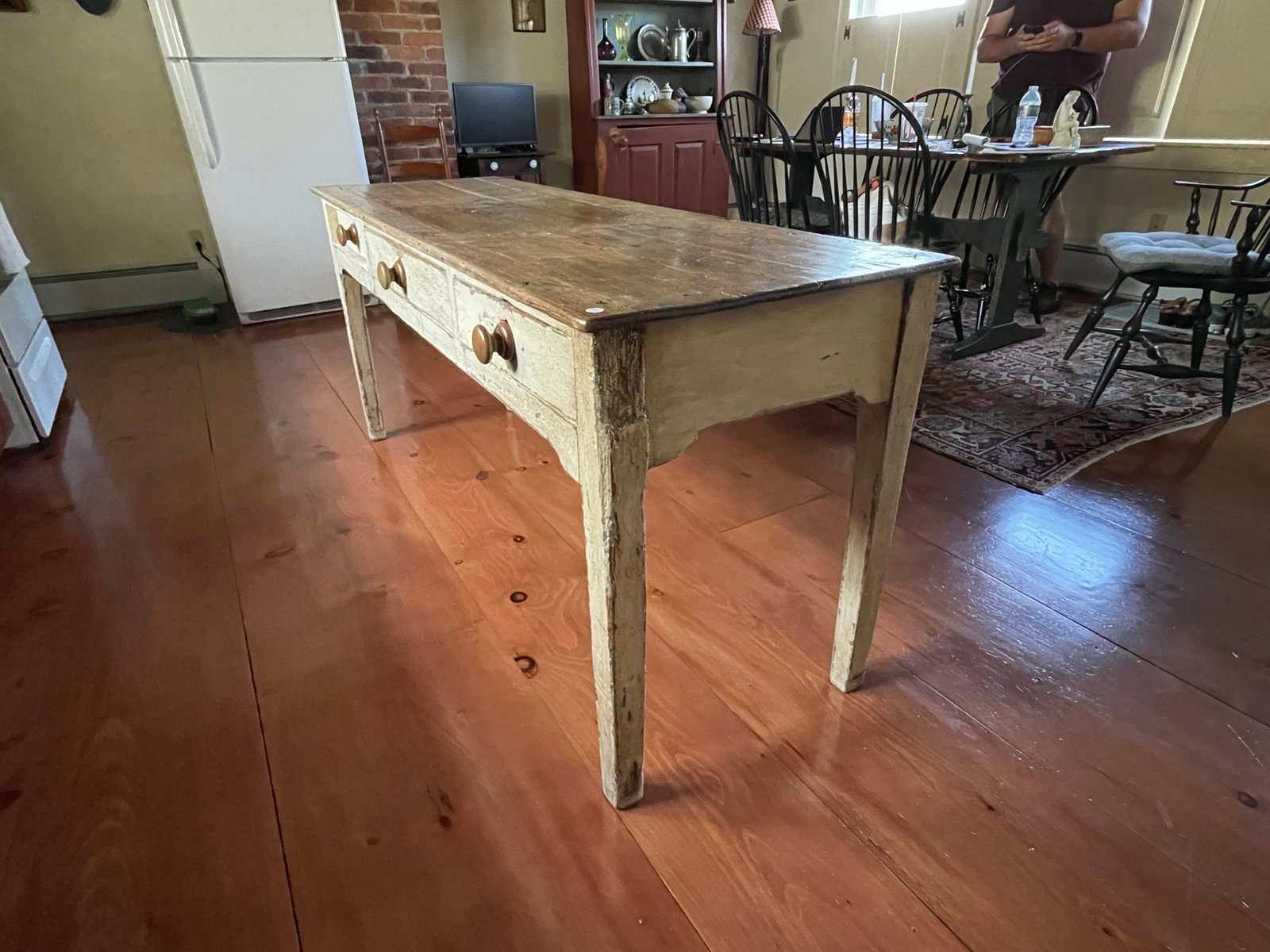PRIMITIVE PAINTED WORK TABLE - 2