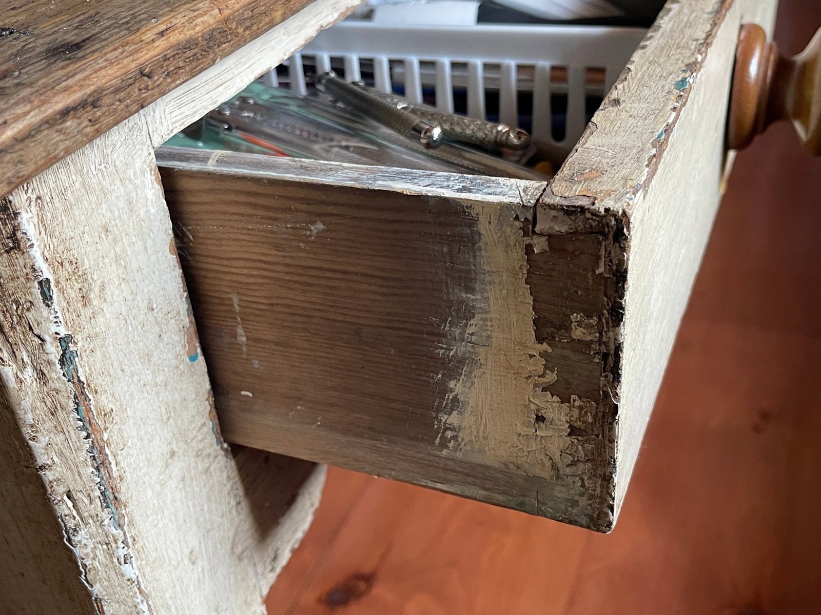 PRIMITIVE PAINTED WORK TABLE - 5