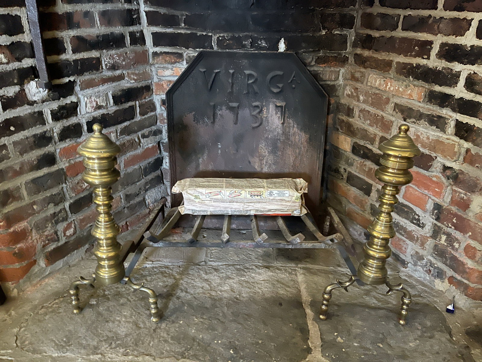 18TH C BRASS ANDIRONS (1 of 2)