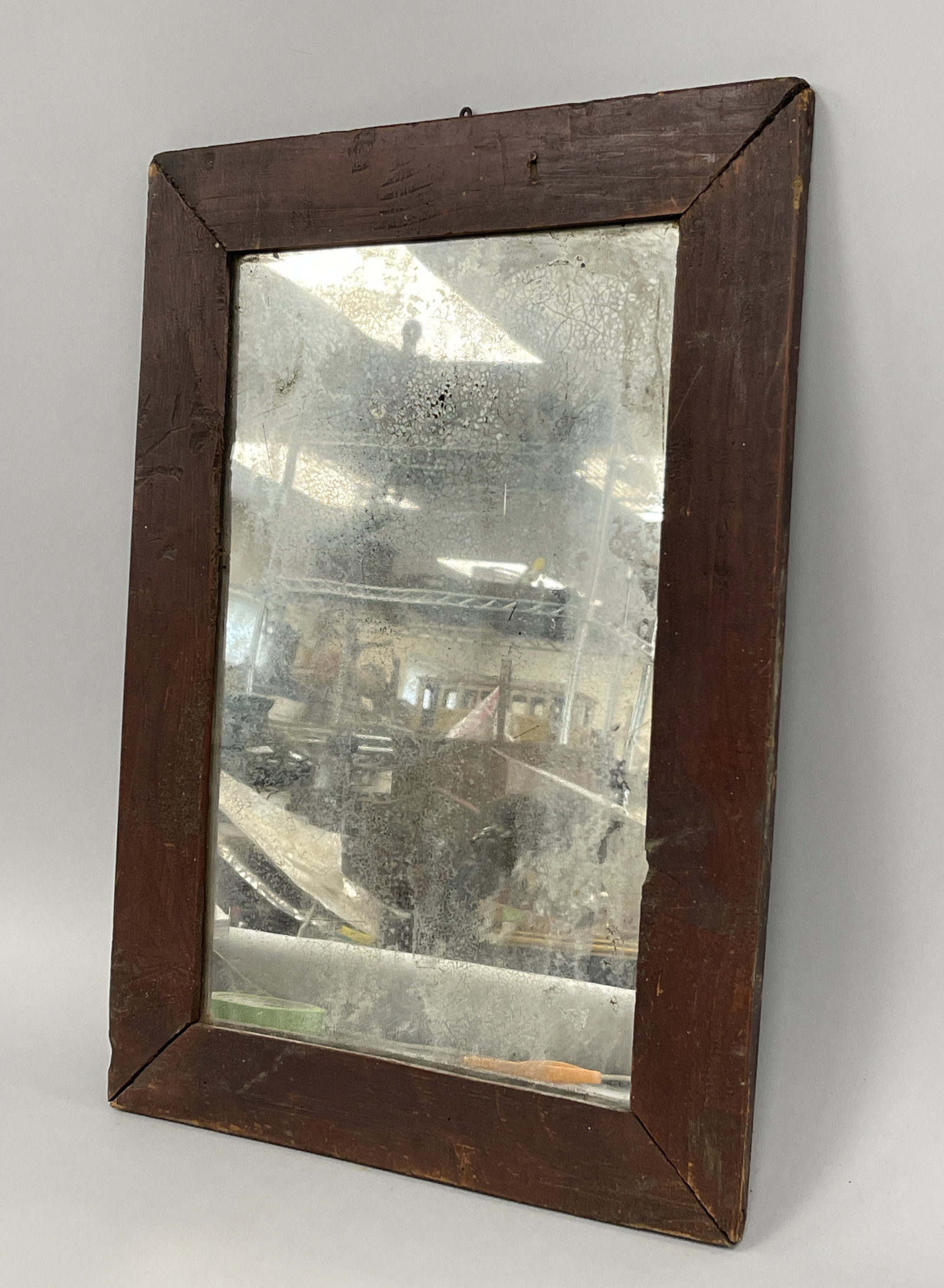 RECTANGULAR MIRROR W/ OLD GLASS: RECTANGULAR MIRROR W/ OLD GLASS