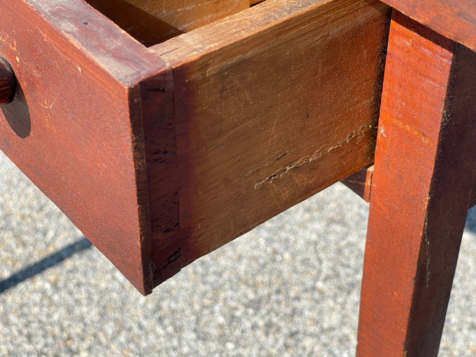 19TH C ONE DRAWER PAINTED TABLE TABLE - 4