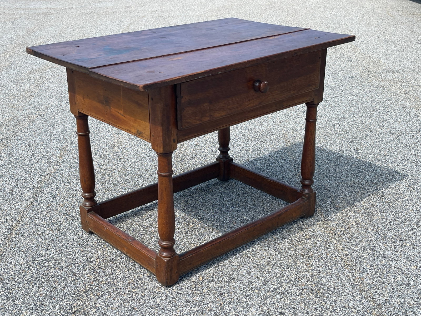 EARLY ONE DRAWER TAVERN TABLE - 3