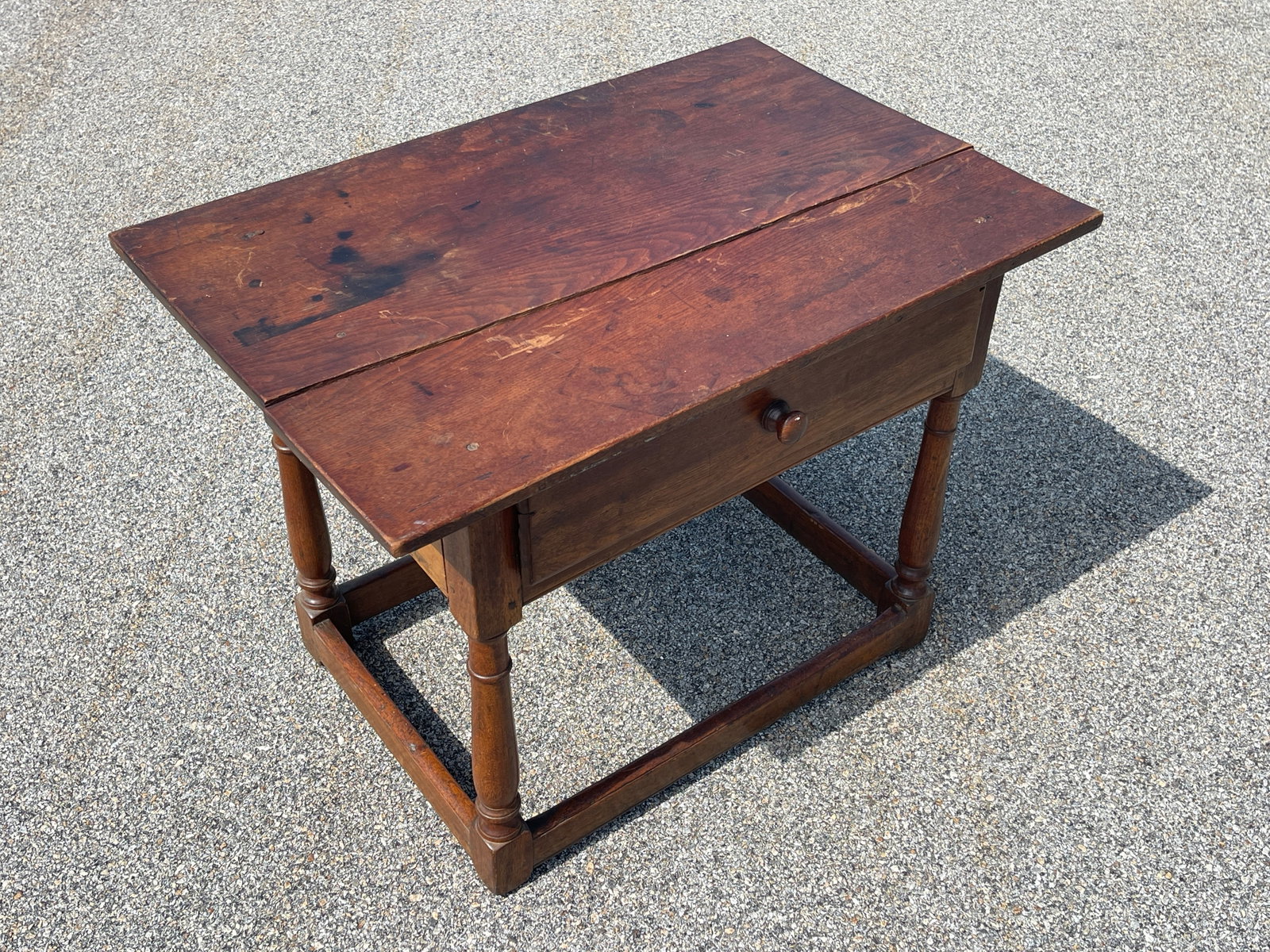 EARLY ONE DRAWER TAVERN TABLE - 4