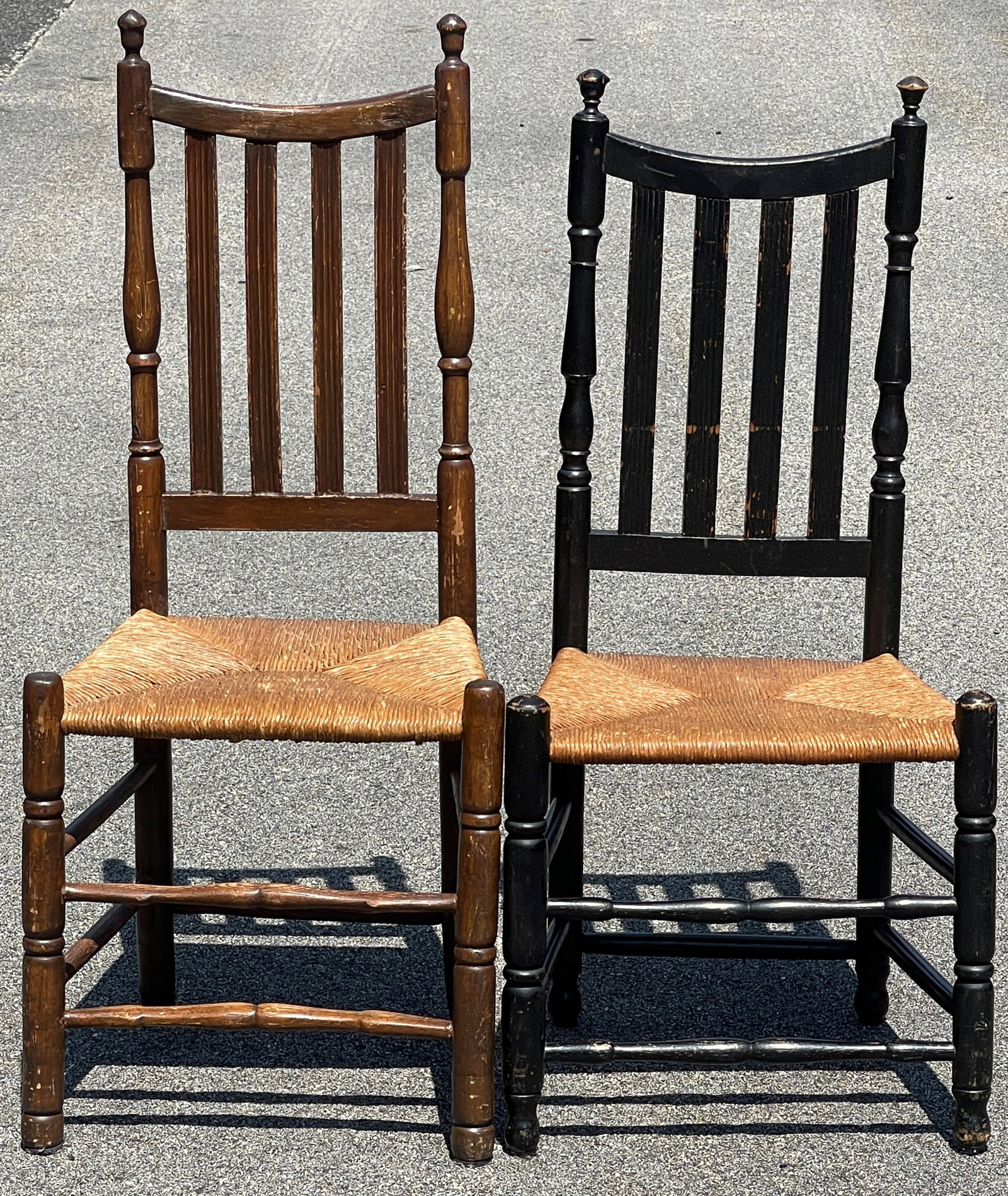 TWO BANNISTER BACK CHAIRS: TWO BANNISTER BACK CHAIRS