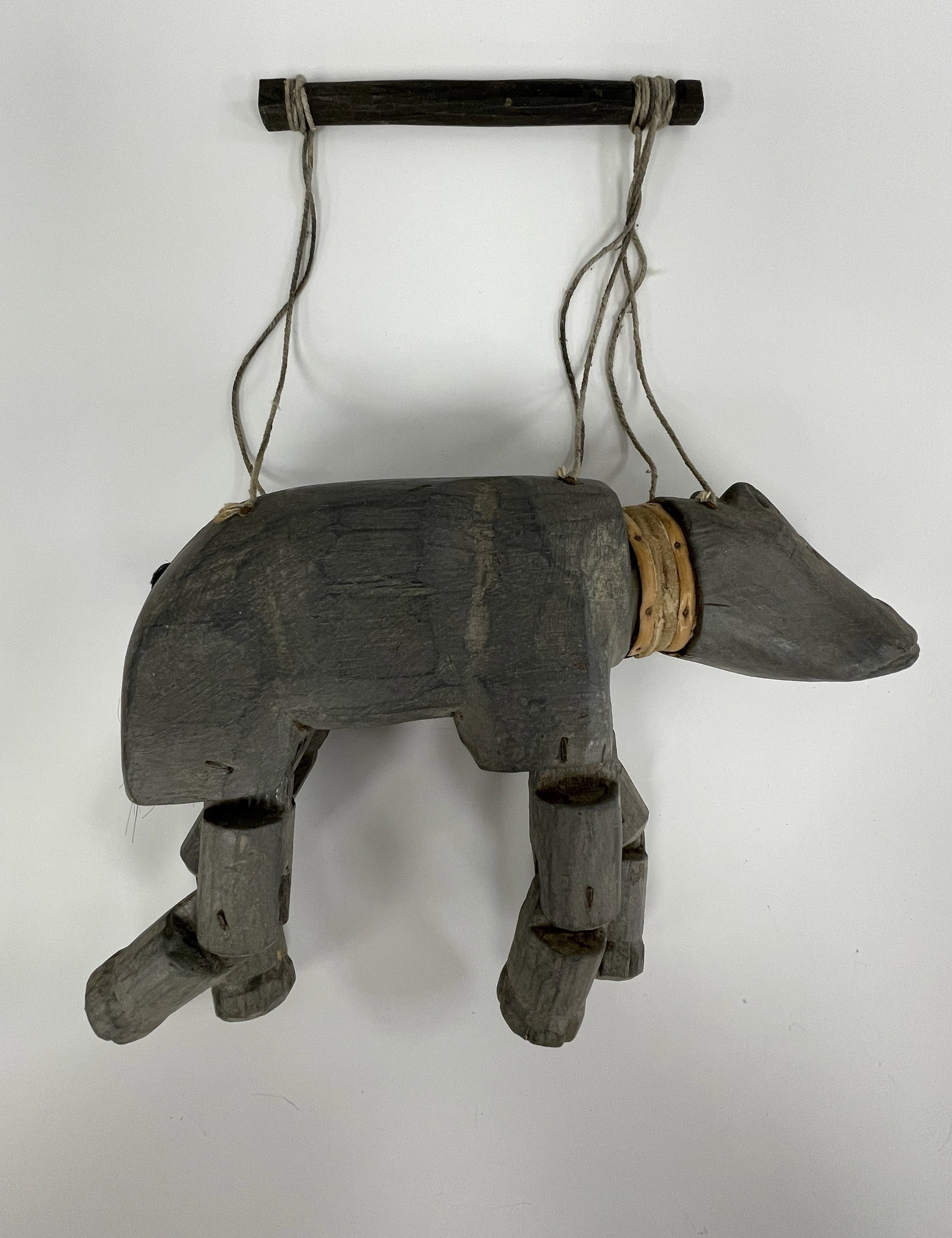 EARLY FOLK ART HAND CARVED HIPPO MARIONETTE (1 of 9)