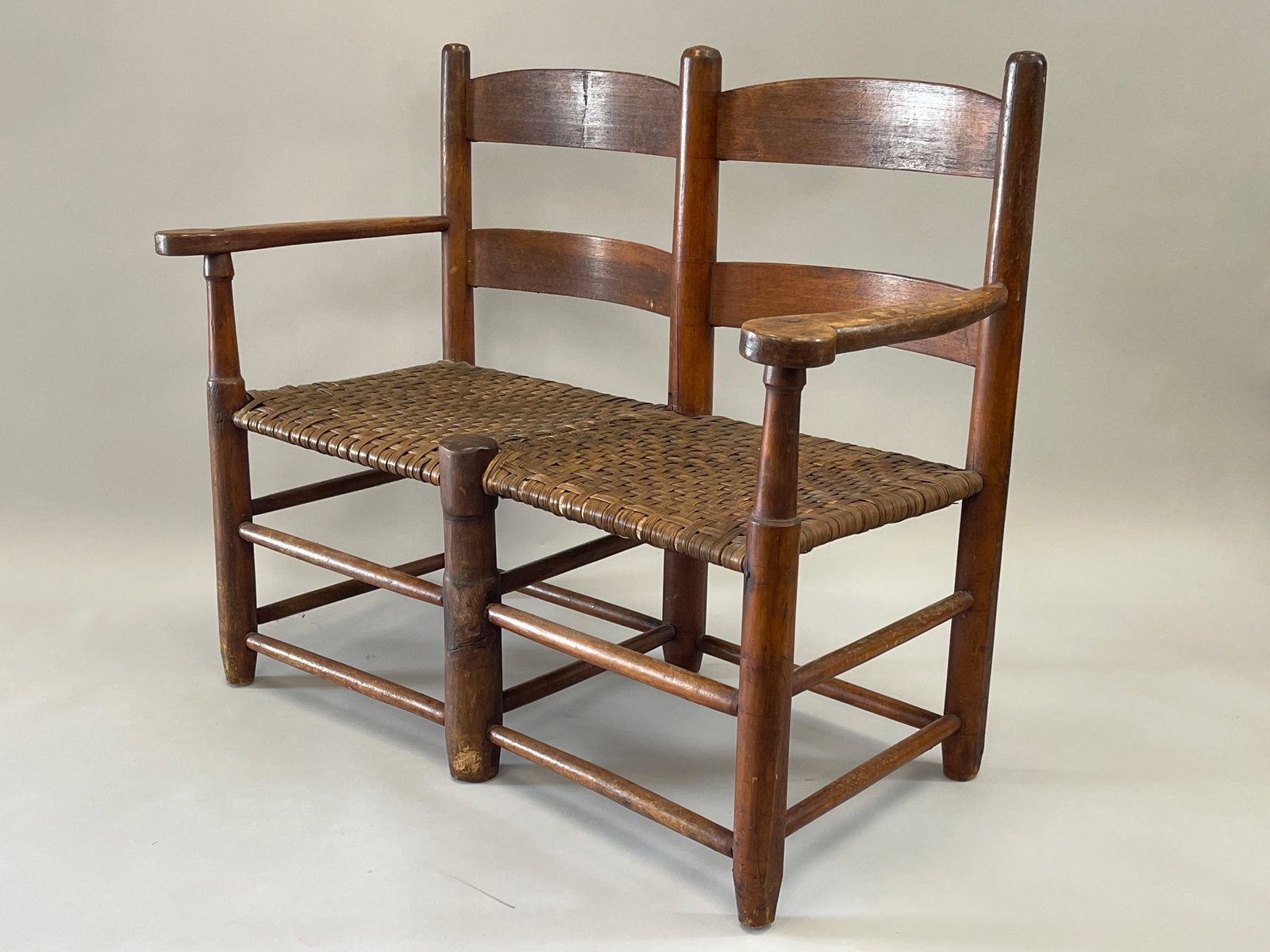 EARLY DOUBLE SEATED WAGON BENCH - 3
