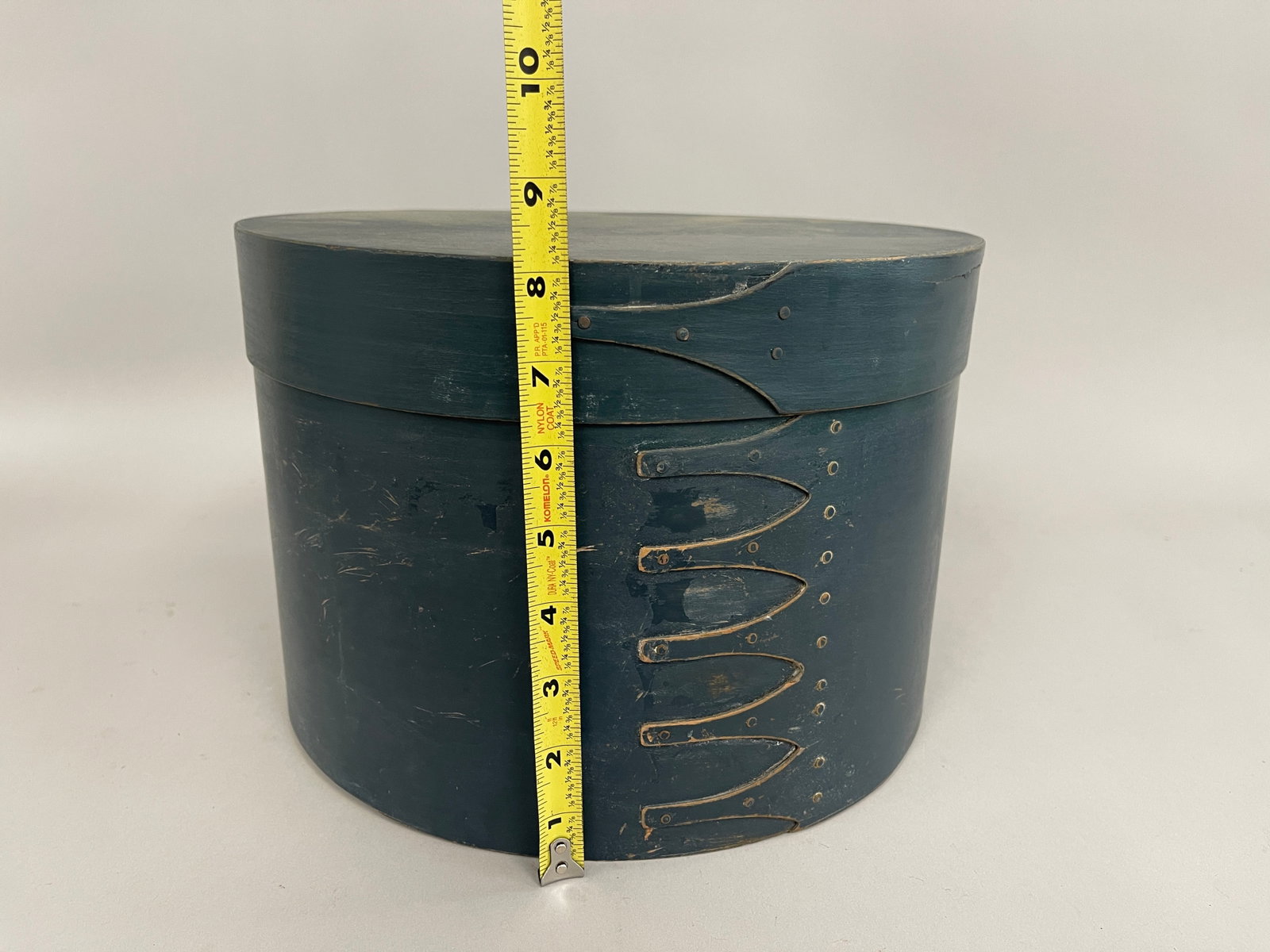BLUE PAINTED HAT BOX - 4