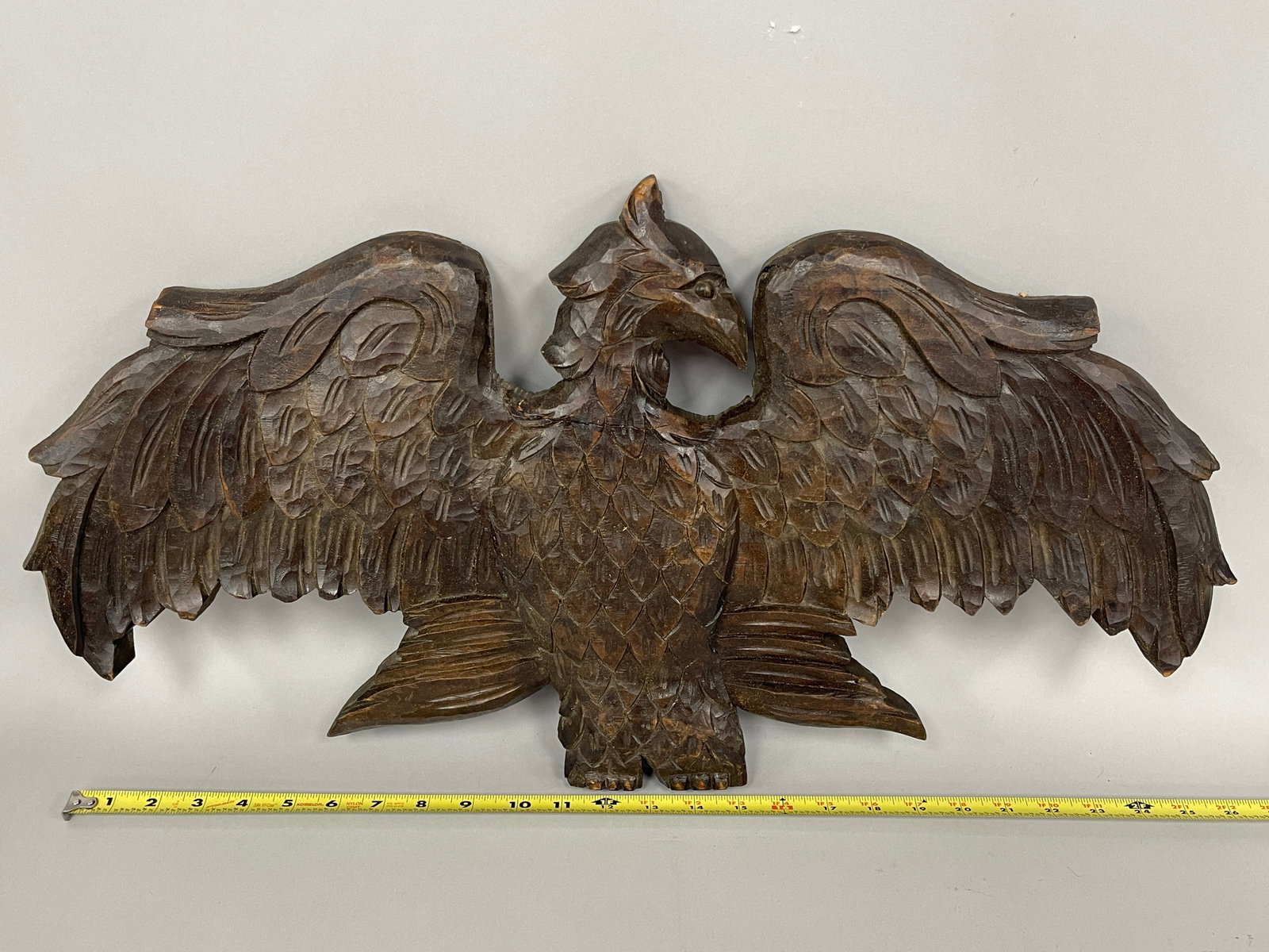 CARVED WOODEN EAGLE - 2