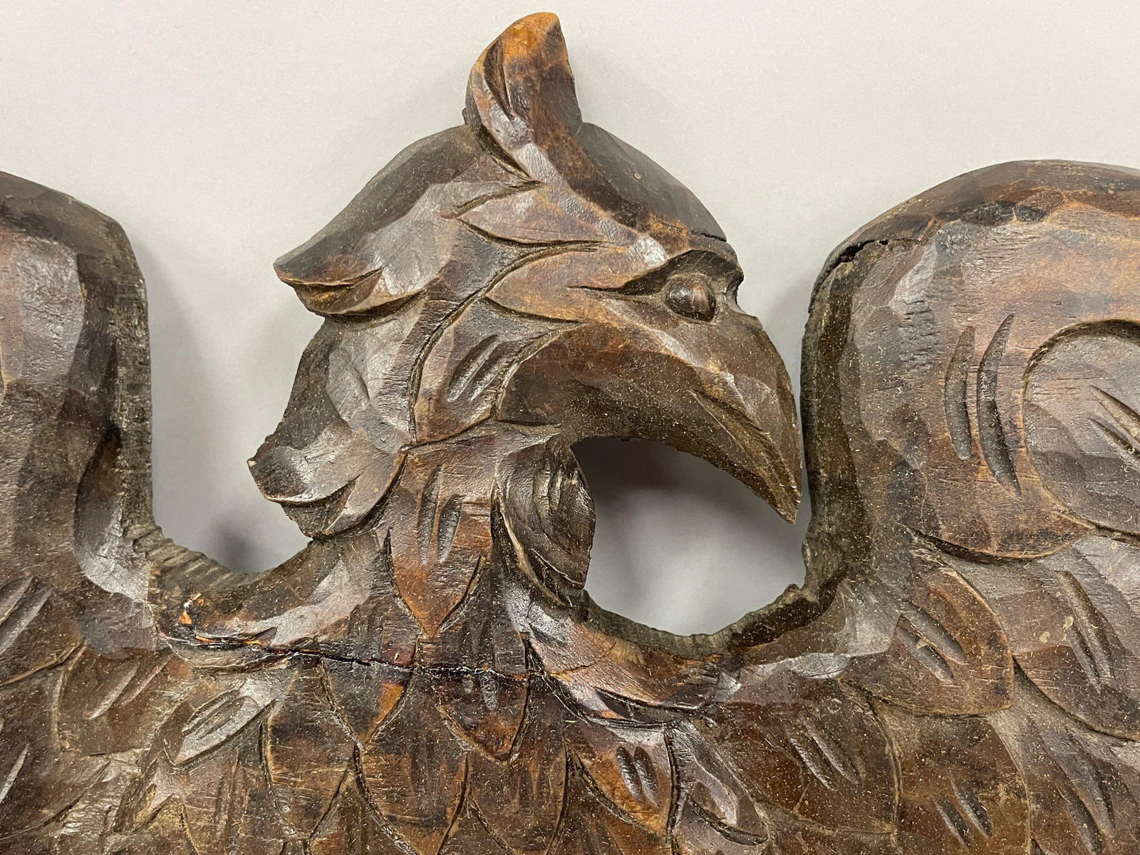 CARVED WOODEN EAGLE - 3