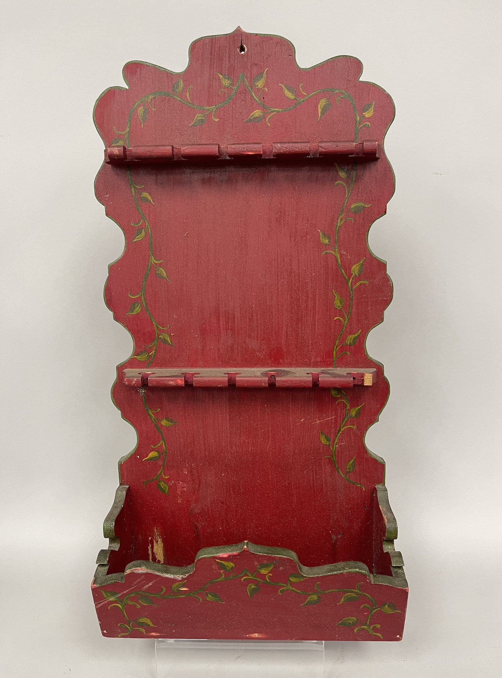 PAINTED DECORATED BENCH , SPOON RACK - 3