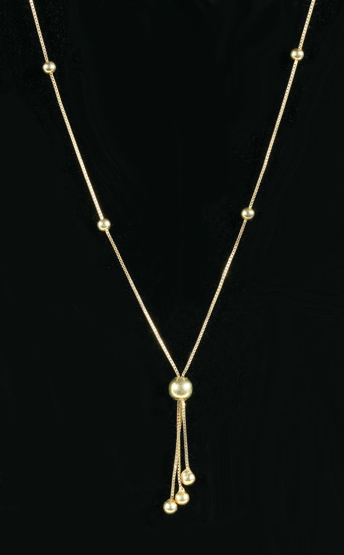 Vintage Italian 14K Gold Chain & Ball Necklace (1 of 5)
