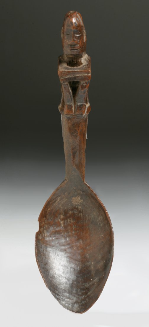 Old Ifugao Carved Wood Figural Spoon - Philippines (1 of 9)