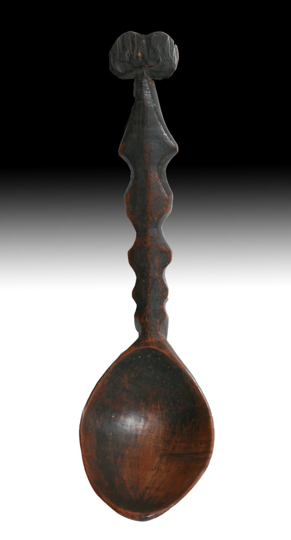 Old Ifugao Geometrically Carved Wood Spoon - Philippines (1 of 8)