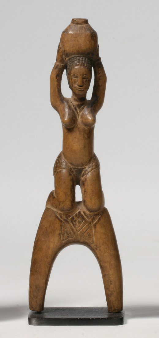 Old African Baule Carved Wood Figural Slingshot (1 of 5)