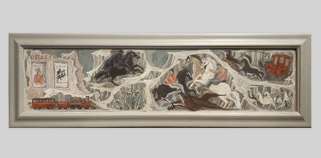 New Deal Mural Study Painting of the Old West - California (1 of 10)