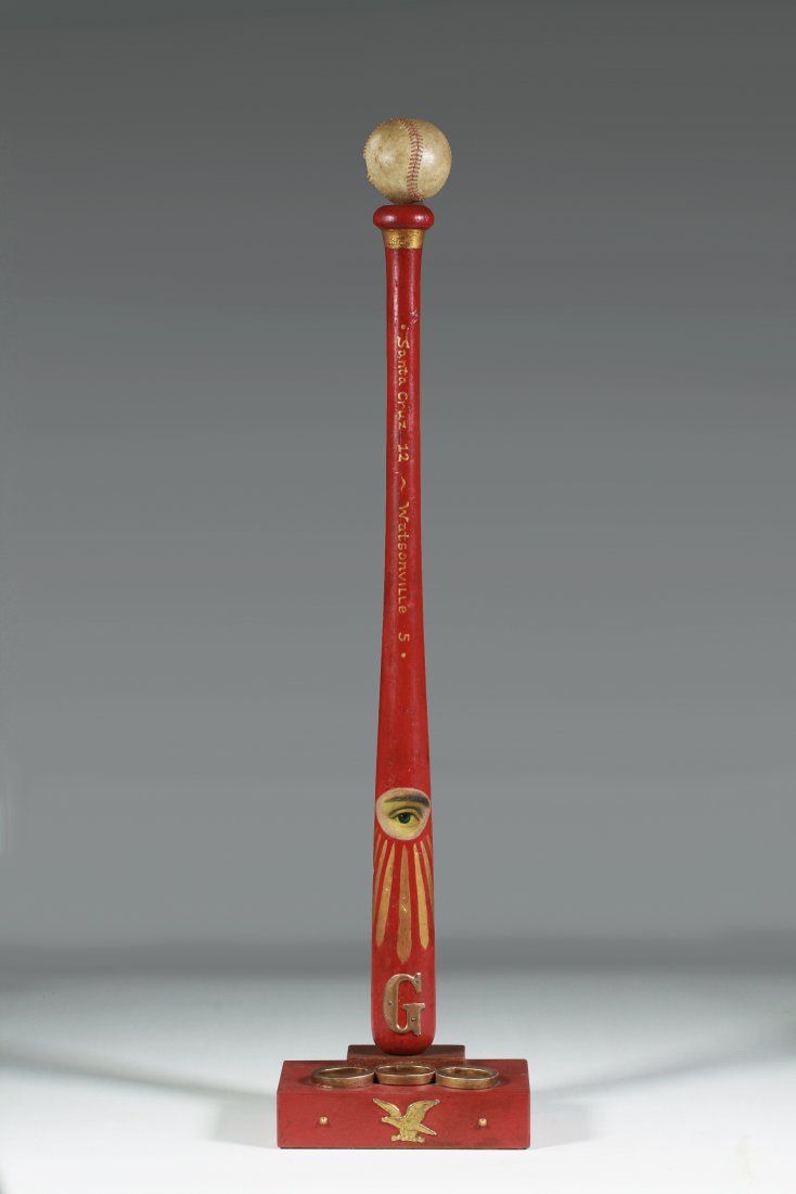 American Folk Art Baseball & Bat Sculpture - Circa 1930 (1 of 12)