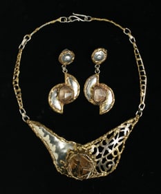 Modernist Mid-Century Necklace & Earrings