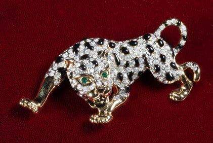 Bijoux Paris - Rhinestone Leopard Cheetah Brooch
