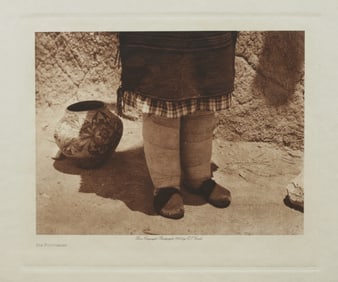 Edward Curtis Gravure Photograph  "Sia Footgear" 1925
