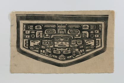 Northwest Coast Woodcut on Muslin - Native American
