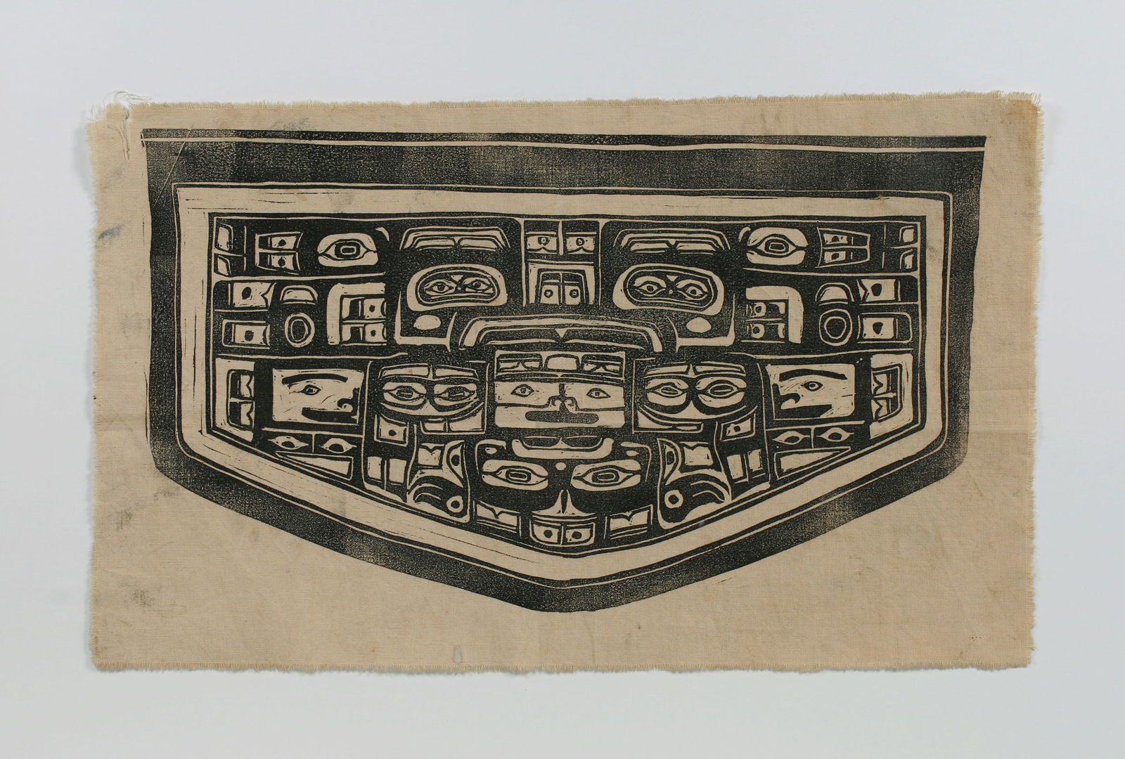 Northwest Coast Woodcut on Muslin - Native American (1 of 8)