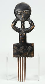 Ashanti Carved Comb - African Early 20th Century