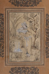 Persian Isfashan Miniature Painting  17th Century