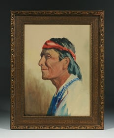 Painting of a Southwest Native American Man - Unsigned