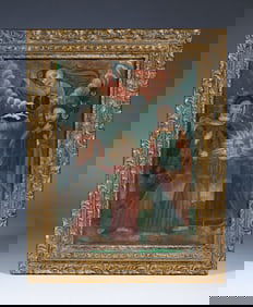 Geronimo de Leon (1854-1917) Mexican Retablo Painting