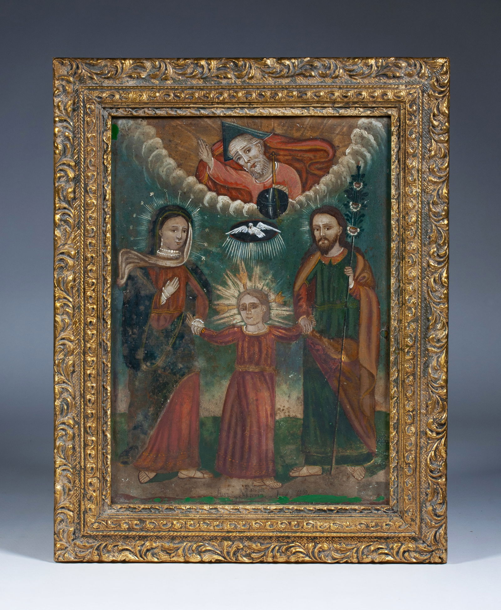 Geronimo de Leon (1854-1917) Mexican Retablo Painting (1 of 11)