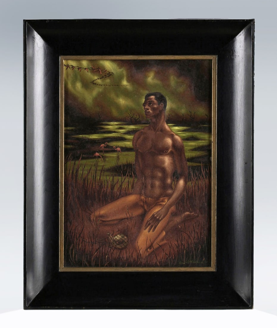 "Black Man in the Bayou" Painting by Dan Atkinson - 1951 (1 of 8)