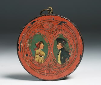 American Folk Art Painting on a Snuff Box Lid - 19th Century