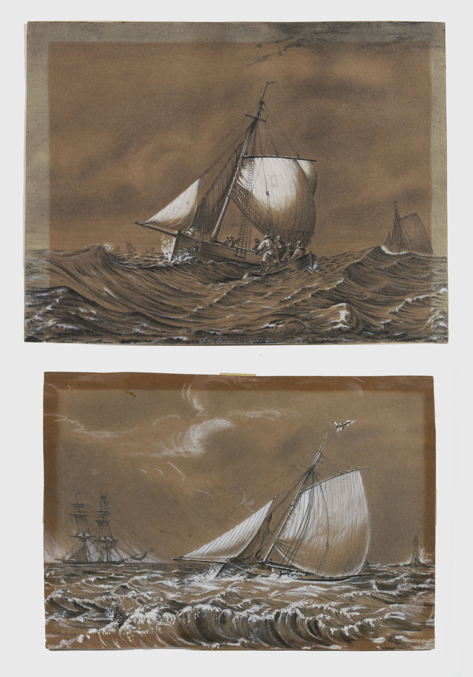 Two  Nautical Drawings - 19th Century American or British (1 of 10)