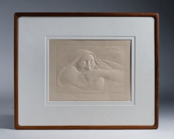 George Tooker (1920-2011) "Dreamer," Embossed Print