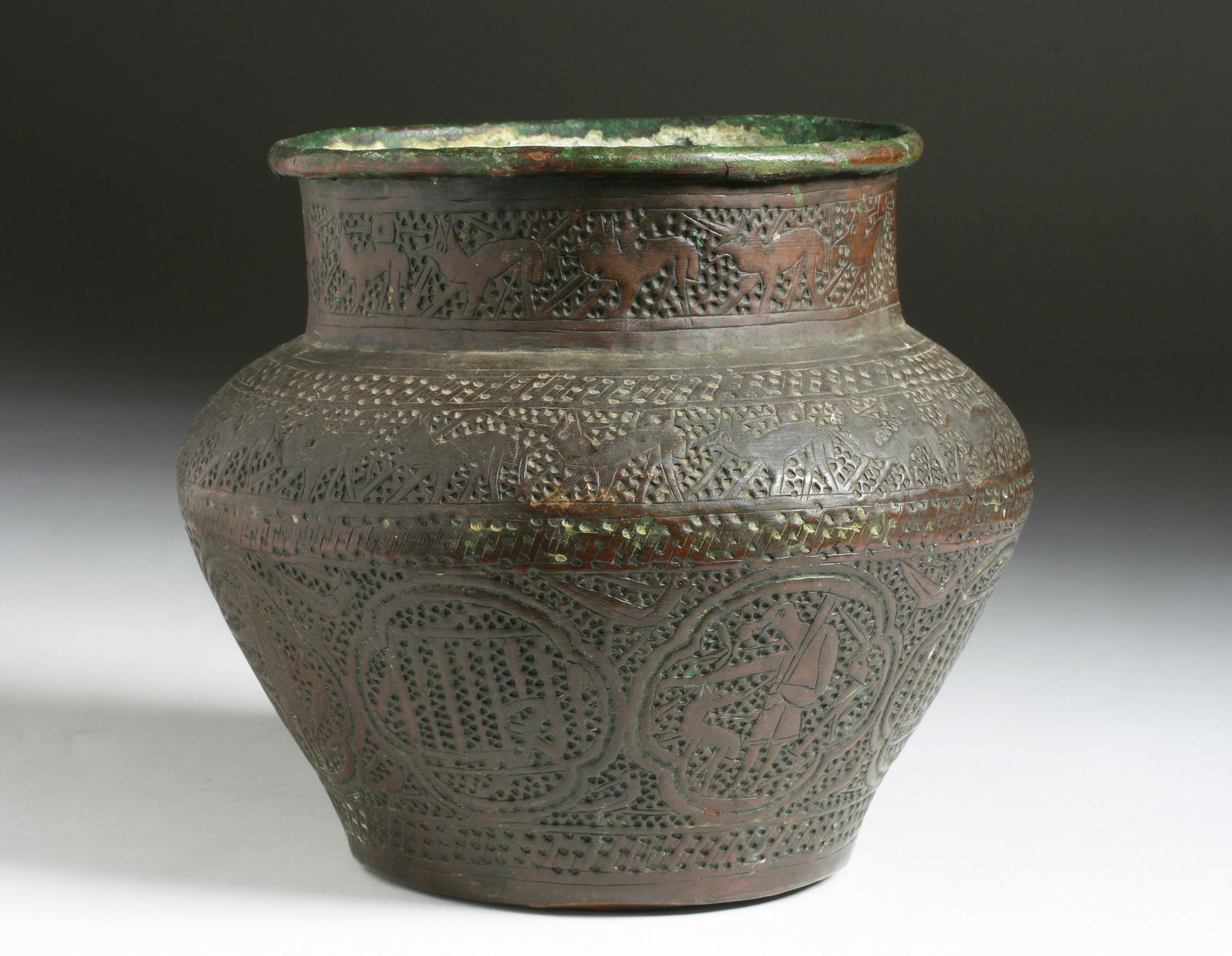 Antique Persian Brass Hand-Wrought Vessel (1 of 9)