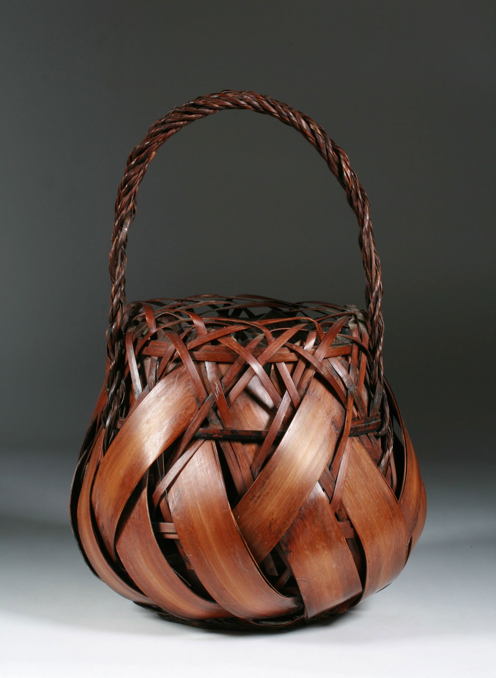 Old Japanese Bamboo Ikebana Basket - Tashio Era (1 of 11)