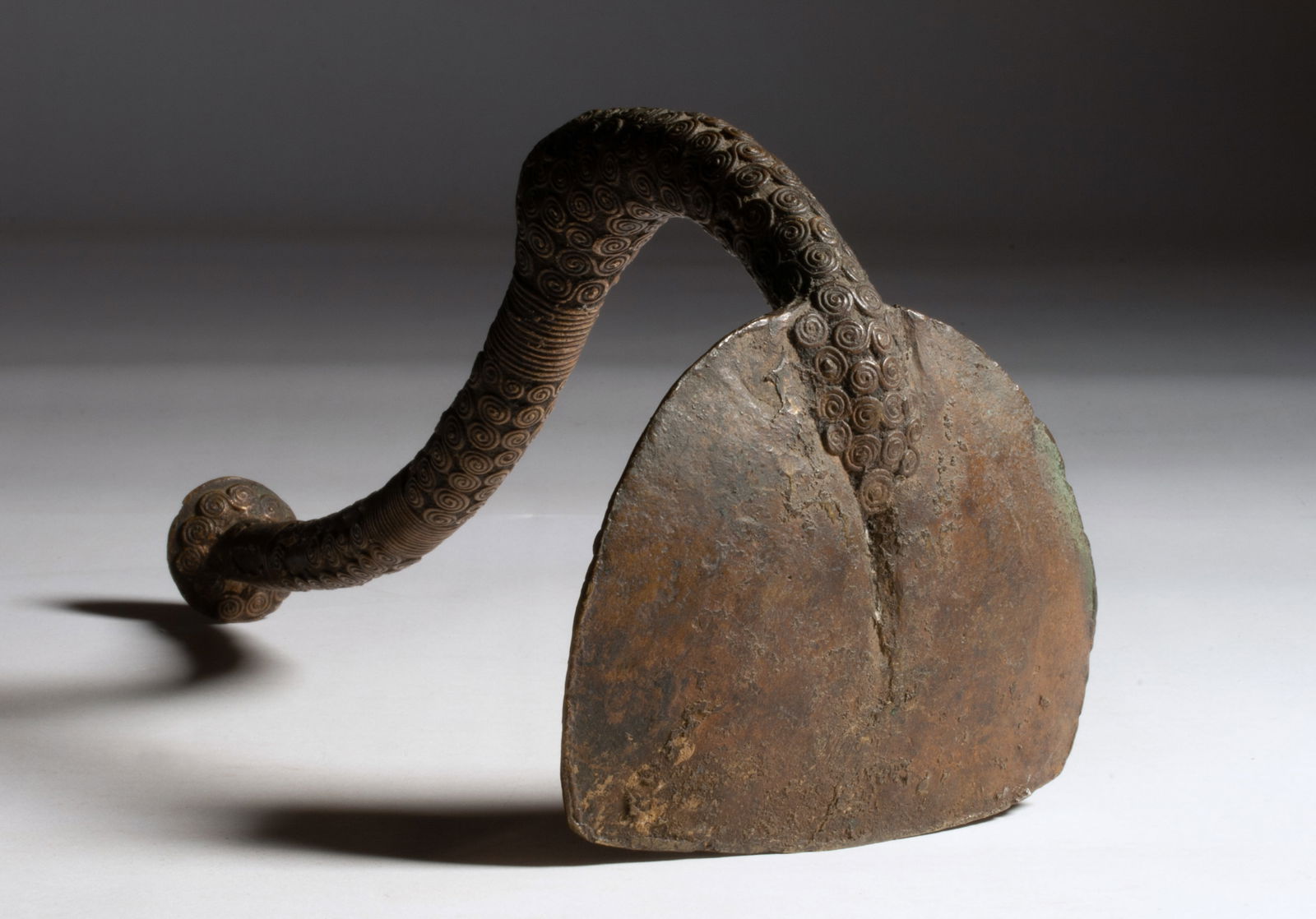 Rare African Bronze Hoe Effigy - Verre, Nigeria 19th - 20th C. (1 of 8)