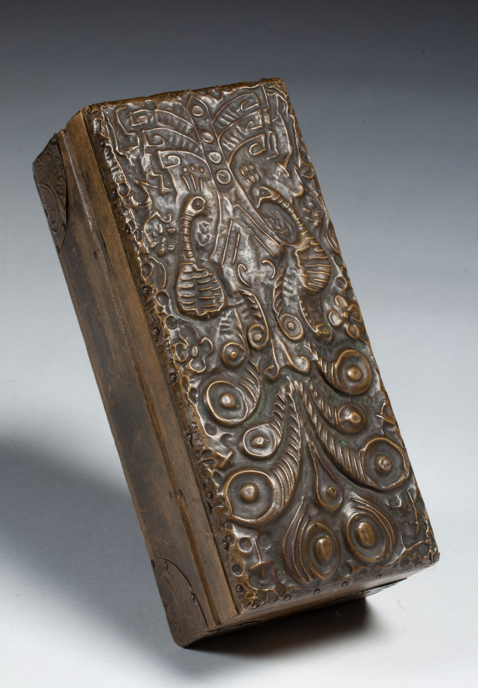 Russian Nouveau Arts & Crafts Perfume Box - Copper & Wood (1 of 8)