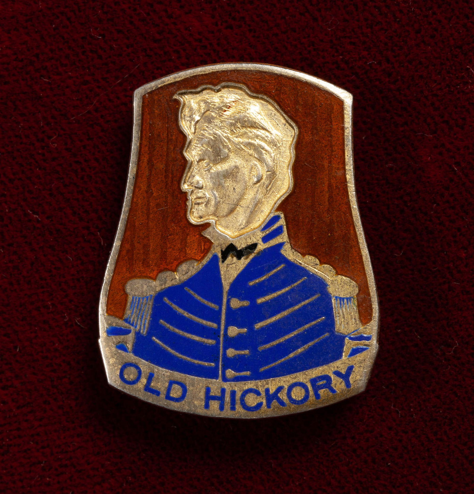 Old Hickory Gilt Sterling & Enamel Military Badge - Andrew Jackson (1 of 4)