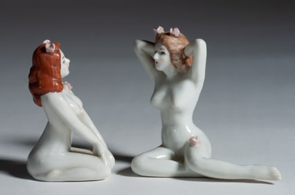 Two Porcelain Nude Women Figurines - JAPAN - 1950s