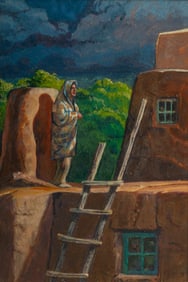 American Southwest Figural Native American Painting by Gene M. Norris